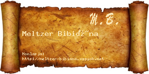 Meltzer Bibiána névjegykártya
